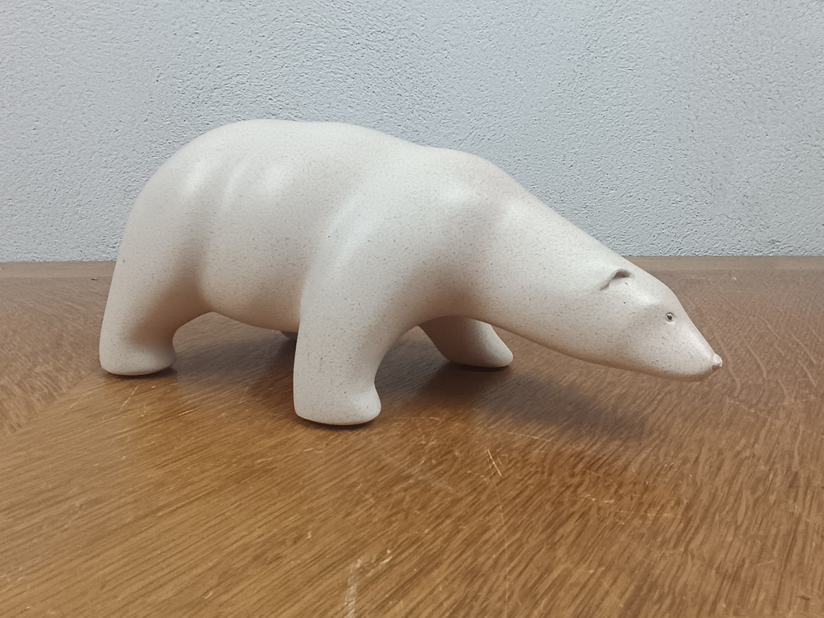 Ours polaire signé Verdier – Sculpture animalière 25 cm